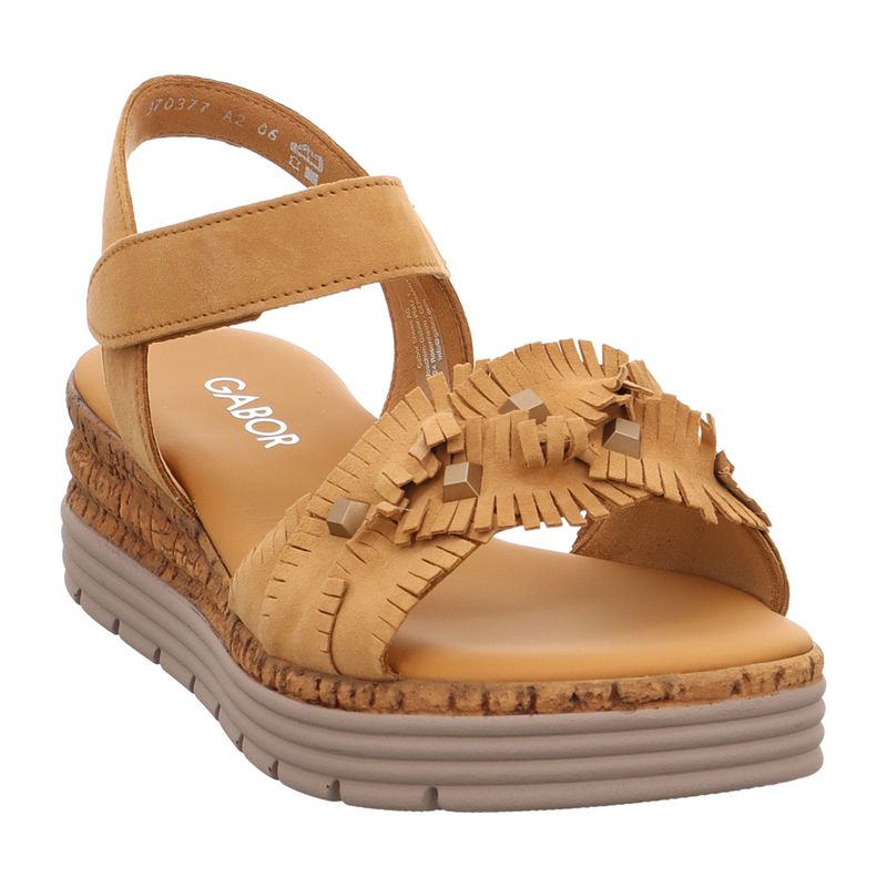 Gabor Comfort - 82.704.35 - Keilsandalette - Damen - sattel | sattel | braun