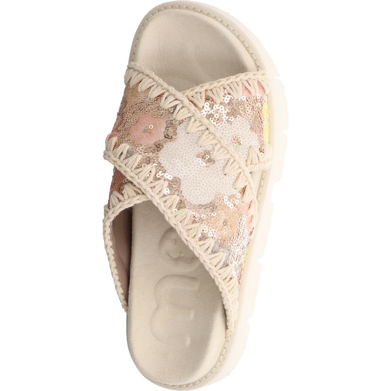 Mou Sequins Criss-Cross Sandale - MU.SW461017G-SSNUD - Nude