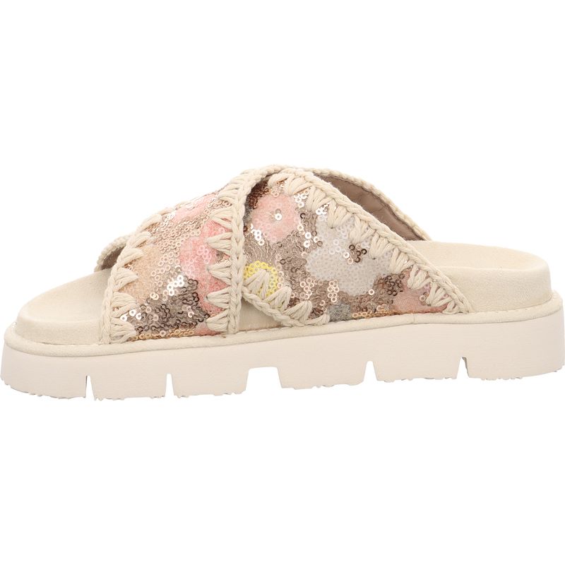 Mou Sequins Criss-Cross Sandale - MU.SW461017G-SSNUD - Nude