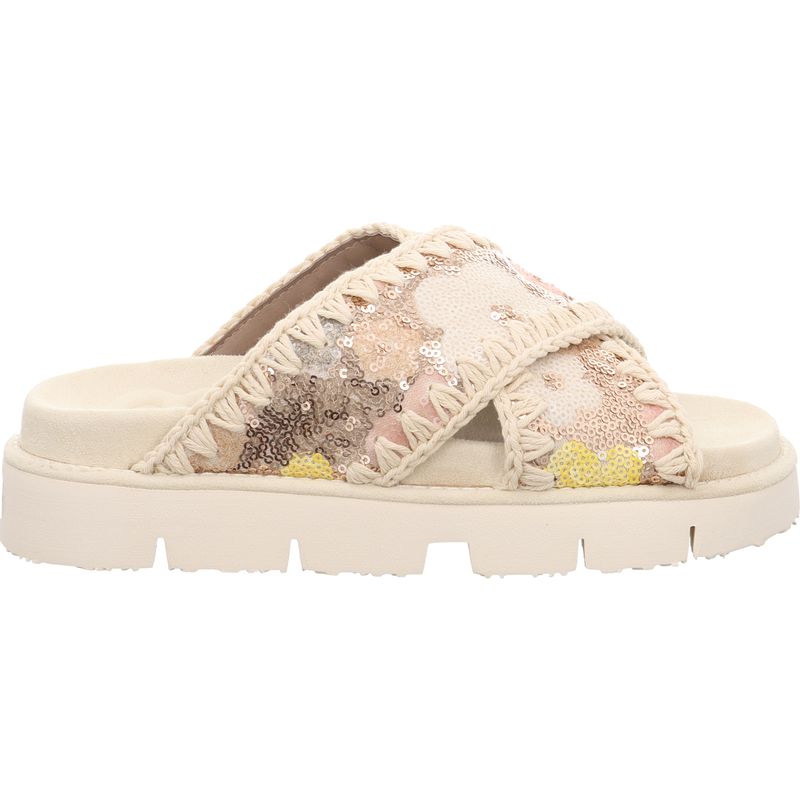 Mou Sequins Criss-Cross Sandale - MU.SW461017G-SSNUD - Nude