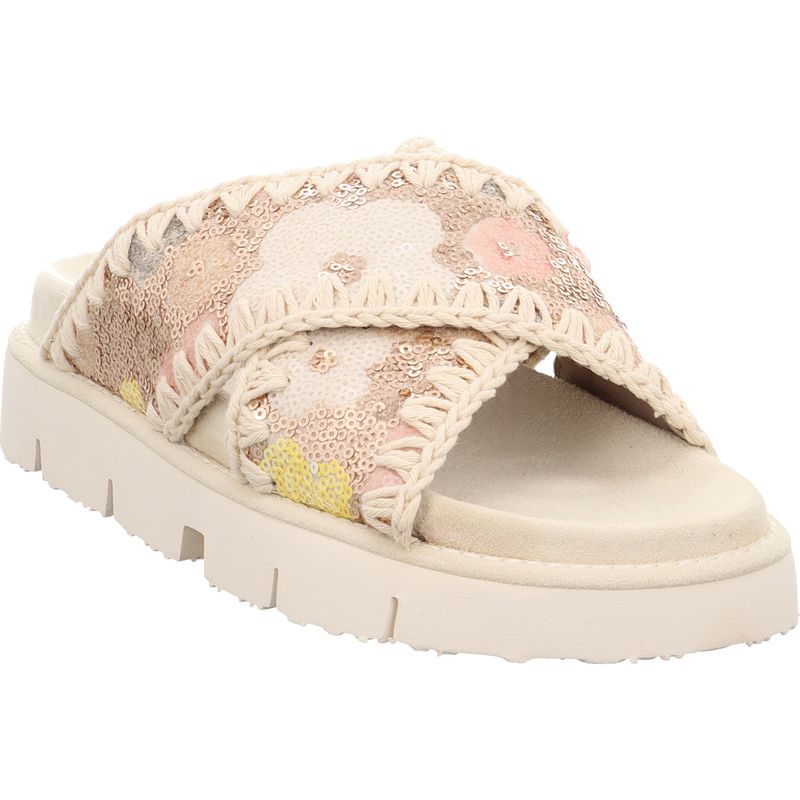 Mou Sequins Criss-Cross Sandale - MU.SW461017G-SSNUD - Nude | sequin spring nude | beige
