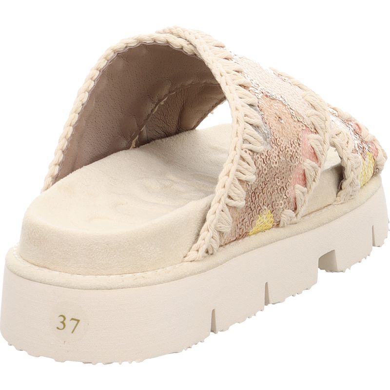 Mou Sequins Criss-Cross Sandale - MU.SW461017G-SSNUD - Nude
