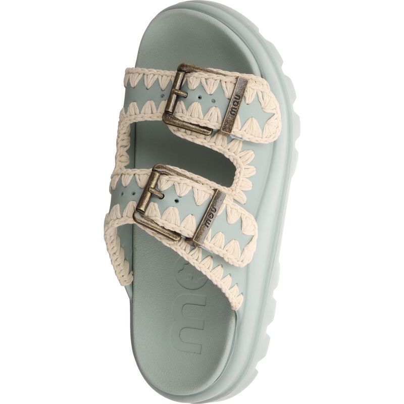 Mou Eva One-Piece Two-Buckle Slides - MU.SW661001N-TEA - Tee