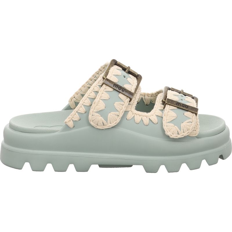 Mou Eva One-Piece Two-Buckle Slides - MU.SW661001N-TEA - Tee