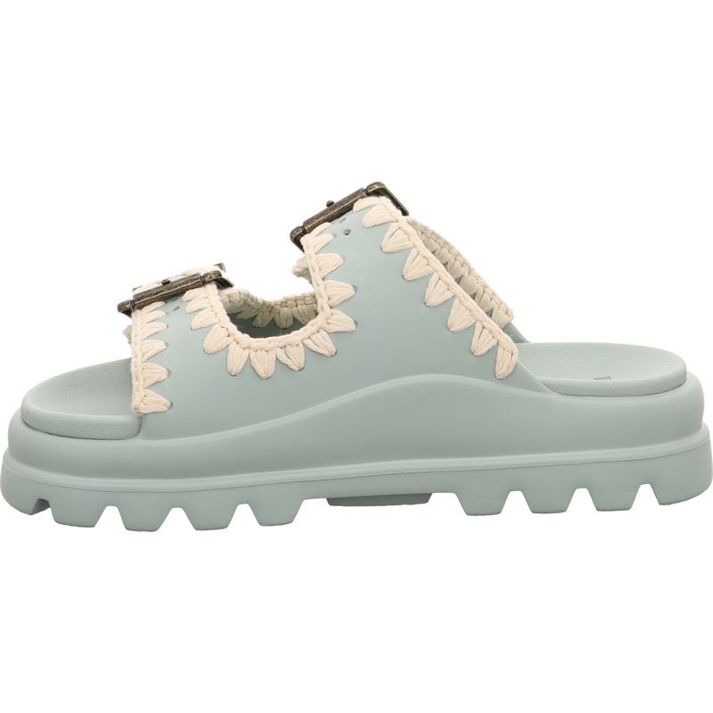 Mou Eva One-Piece Two-Buckle Slides - MU.SW661001N-TEA - Tee