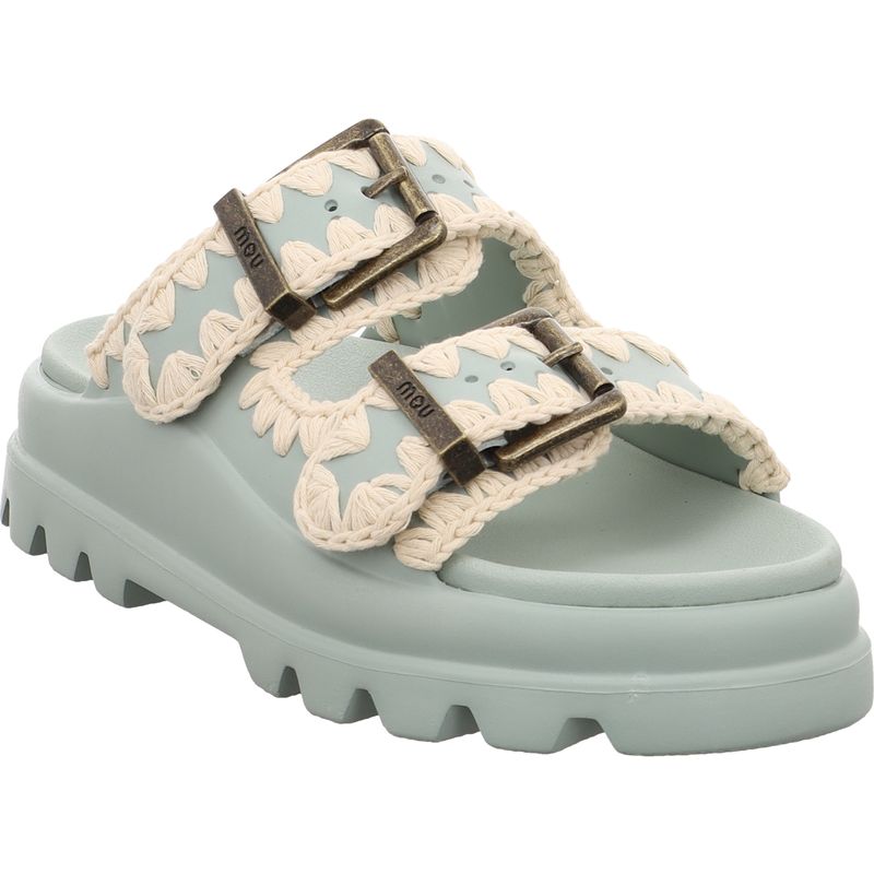 Mou Eva One-Piece Two-Buckle Slides - MU.SW661001N-TEA - Tee | tea | grau | blau
