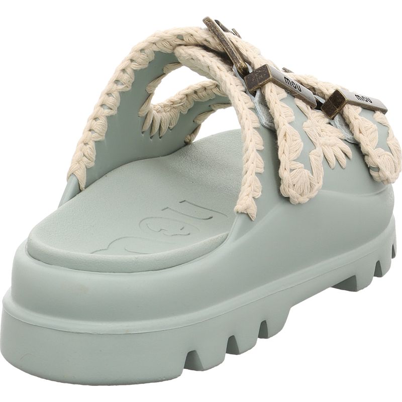 Mou Eva One-Piece Two-Buckle Slides - MU.SW661001N-TEA - Tee