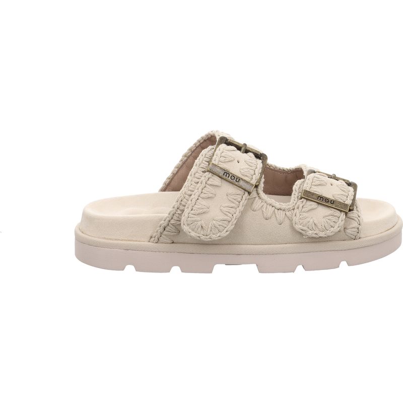 Mou Low Bio Two-Buckle Pantolette - MU.SW631000A-CHLK - Chalk