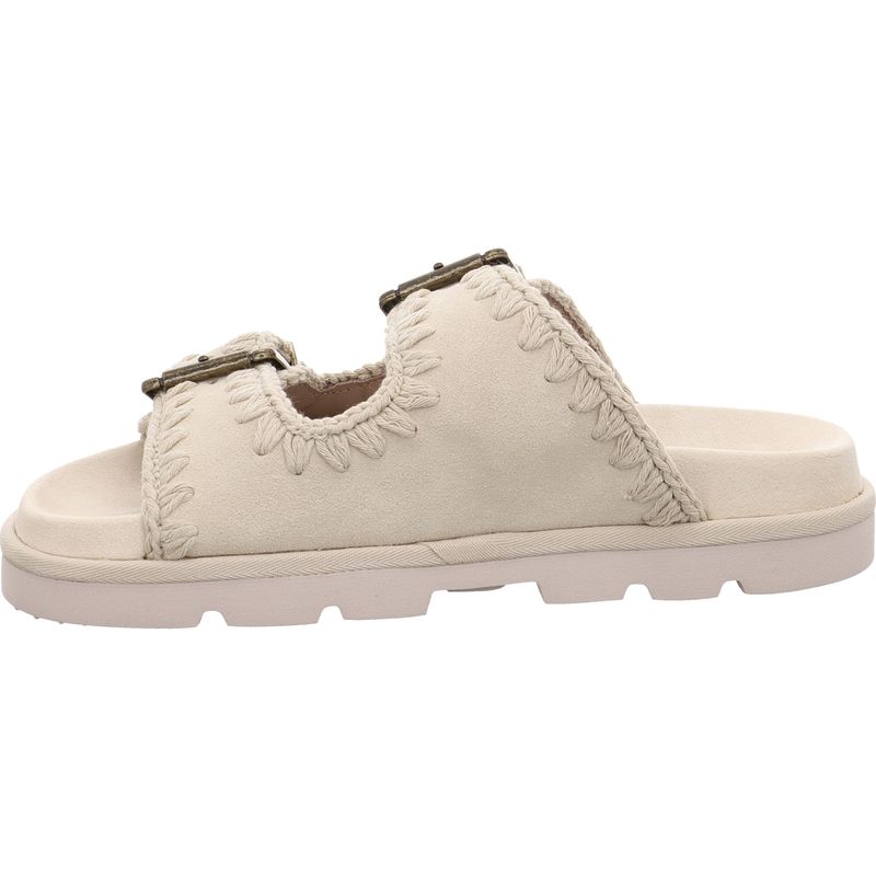 Mou Low Bio Two-Buckle Pantolette - MU.SW631000A-CHLK - Chalk