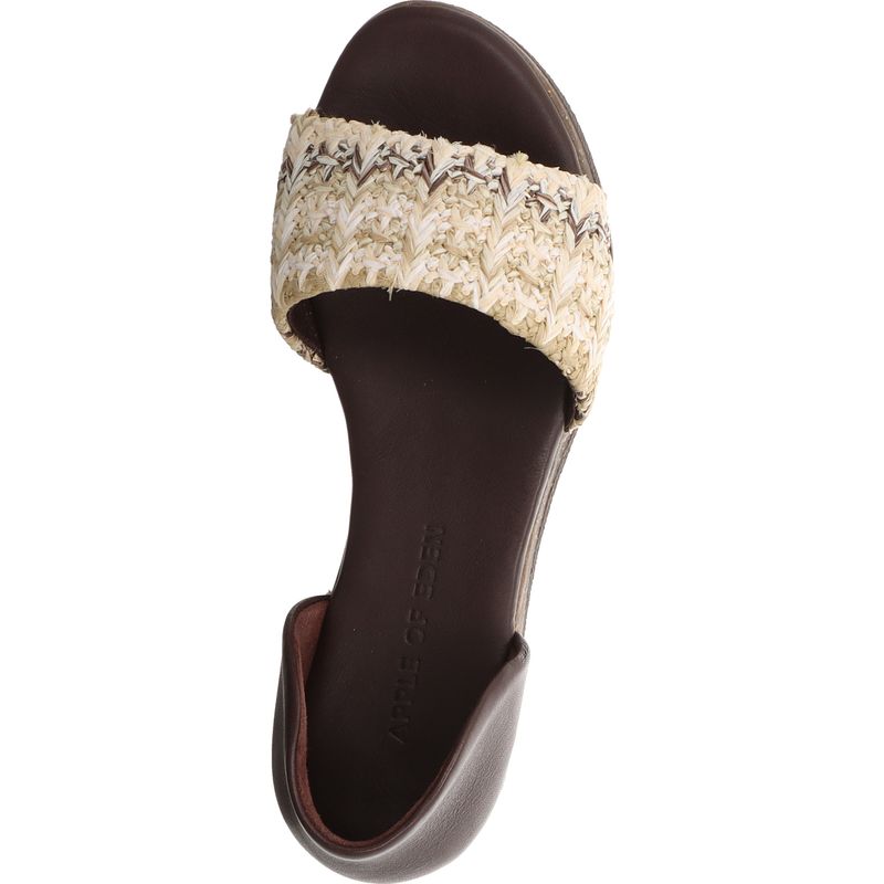 Apple of Eden - Cam 87 - offene Ballerinas - Raffia - schwarz/beige