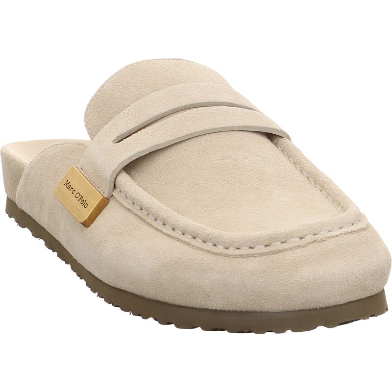 Marc O'Polo Damen Sabot - 60219293701300-727 - dusty sand | dusty sand | hellbraun