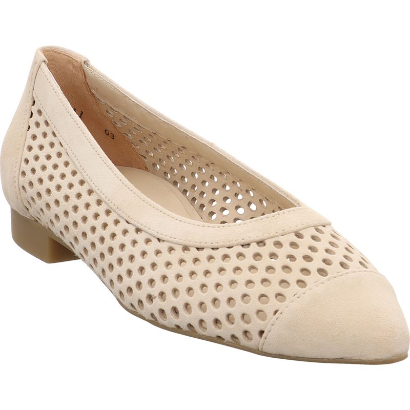 Paul Green Ballerina 1215-039 aus Samtleder in beige | beige