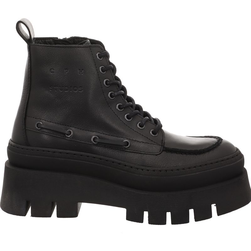 Copenhagen CPH697-leather black Damen Schnürboot Leder