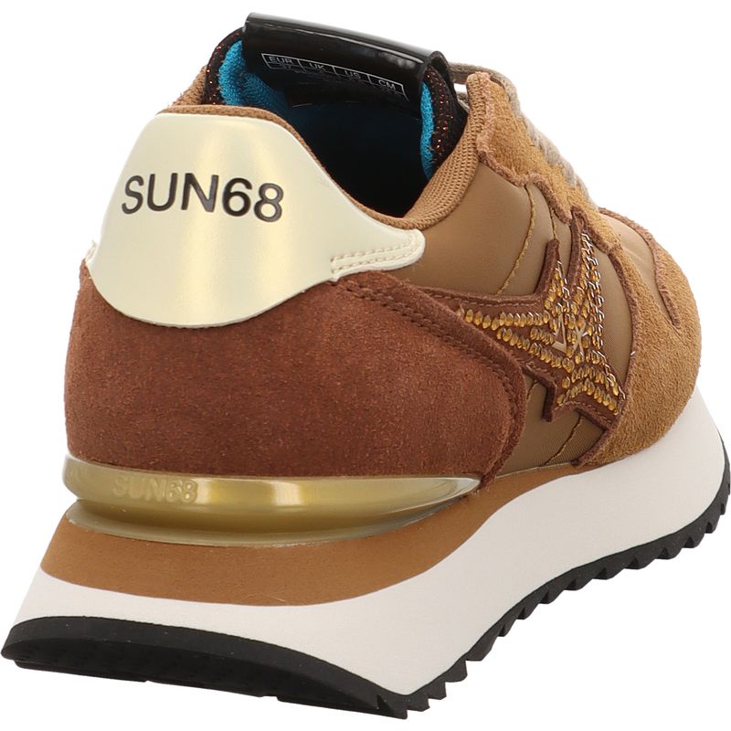 SUN68 Stargirl Strass Logo Sneaker Z46223-93 dunkelbeige