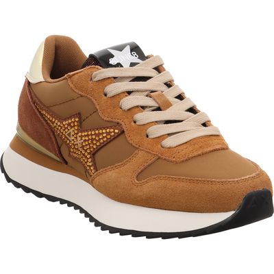 SUN68 Stargirl Strass Logo Sneaker Z46223-93 dunkelbeige rot