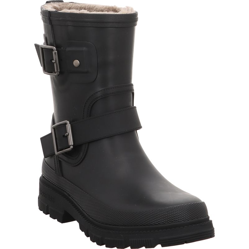 Verbenas Lucia Fur Smooth-Black Stiefelette mit Warmfutter in Schwarz