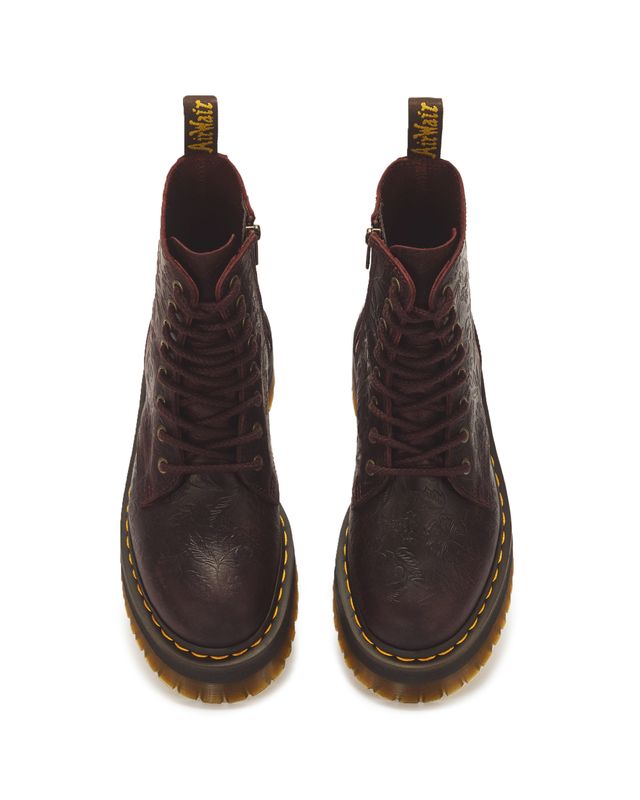 Dr. Martens Jadon Emboss Floral-43558600 Plateau Boot herry Red