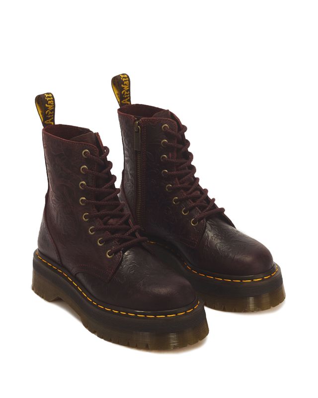 Dr. Martens Jadon Emboss Floral-43558600 Plateau Boot herry Red