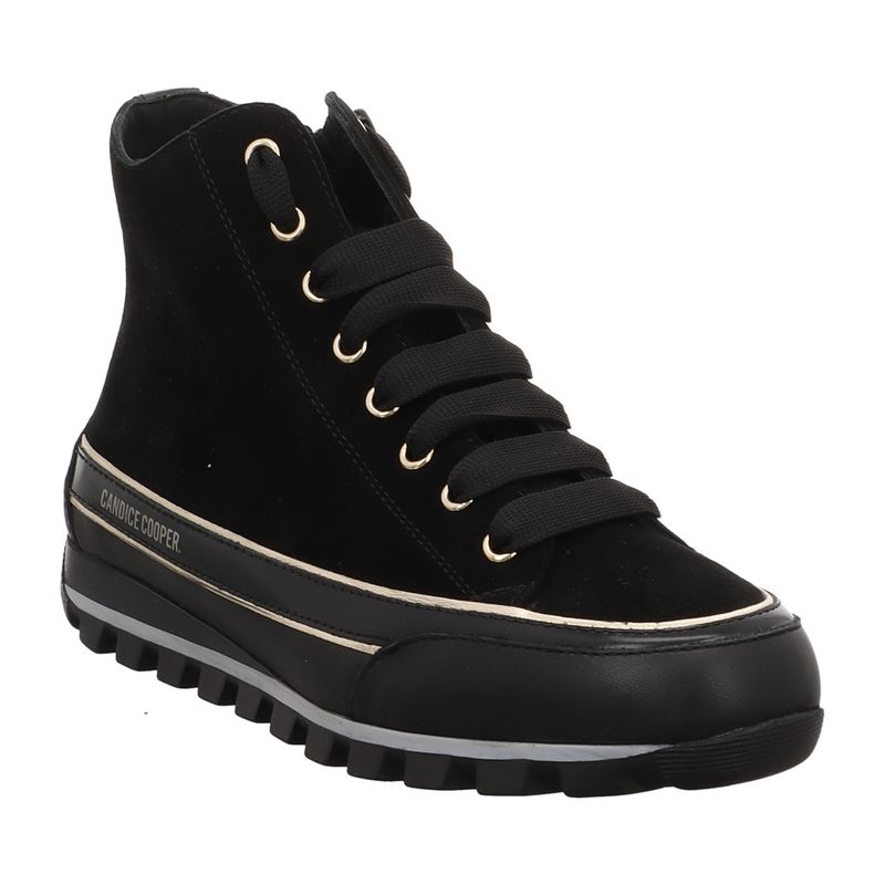 Candice Cooper 2018031.11 Janis Strip Plus Chic High Top Sneaker | schwarz