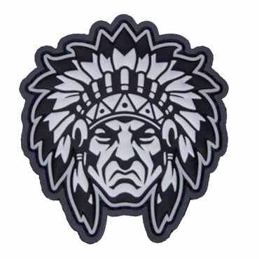 Mil-spec Monkey Tactical Patch With Velcro - Native American Warrior Head 1