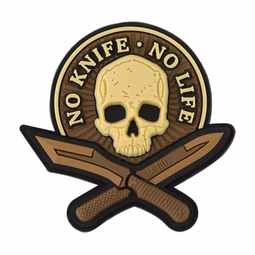 M-Tac No Knife – No Life 3D PVC Patch – All Available Variants