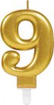 Kerze gold Zahl 9