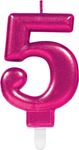 Kerze pink Zahl 5