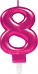 Kerze pink Zahl 8