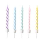 10 Geburtstagskerzen Pastell Regenbogen Farben