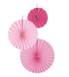 3 Dekofächer rosa, pink