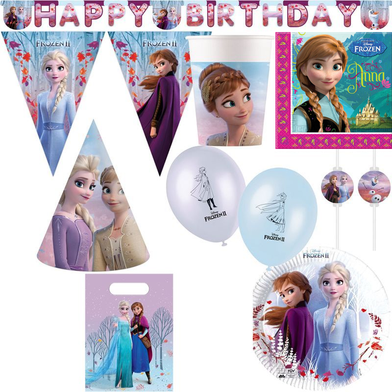 Die Eiskönigin 2 XL Kindergeburtstag Frozen Partyset – für 8 gedeckte Plätze, 61 Teile