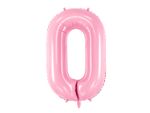 Folienballon Zahl 0 rosa