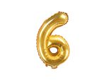 Folienballon gold Zahl 6