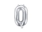 Folienballon silber Zahl 0