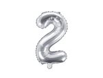 Folienballon silber Zahl 2