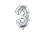 Folienballon silber Zahl 3