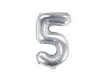 Folienballon silber Zahl 5