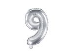 Folienballon silber Zahl 9