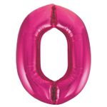 Folienballon Zahl 0 pink