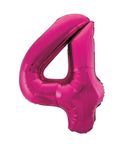 Folienballon Zahl 4 pink