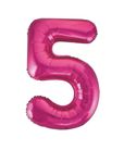 Folienballon Zahl 5 pink
