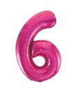 Folienballon Zahl 6 pink
