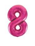 Folienballon Zahl 8 pink