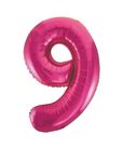 Folienballon Zahl 9 pink