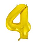 Folienballon Zahl 4 gold