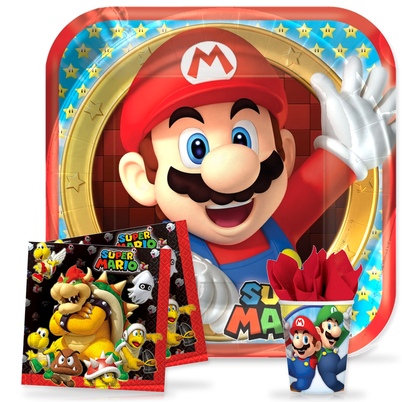 Super Mario Partyset für 16 Kinder – 52 Teile