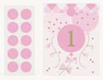 8 Tüten 1. Geburtstag Vichy Karo rosa Folie
