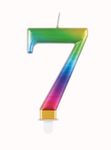 Regenbogen Kerze Zahl 7