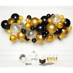 Luftballon Girlande schwarz gold