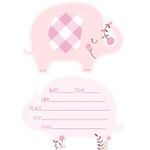 Baby Shower Elefant Mädchen 8 Einladungskarten